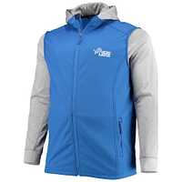 Veste à capuche Dunbrooke Blue/Gris Detroit Lions Big & Tall Alpha pour homme