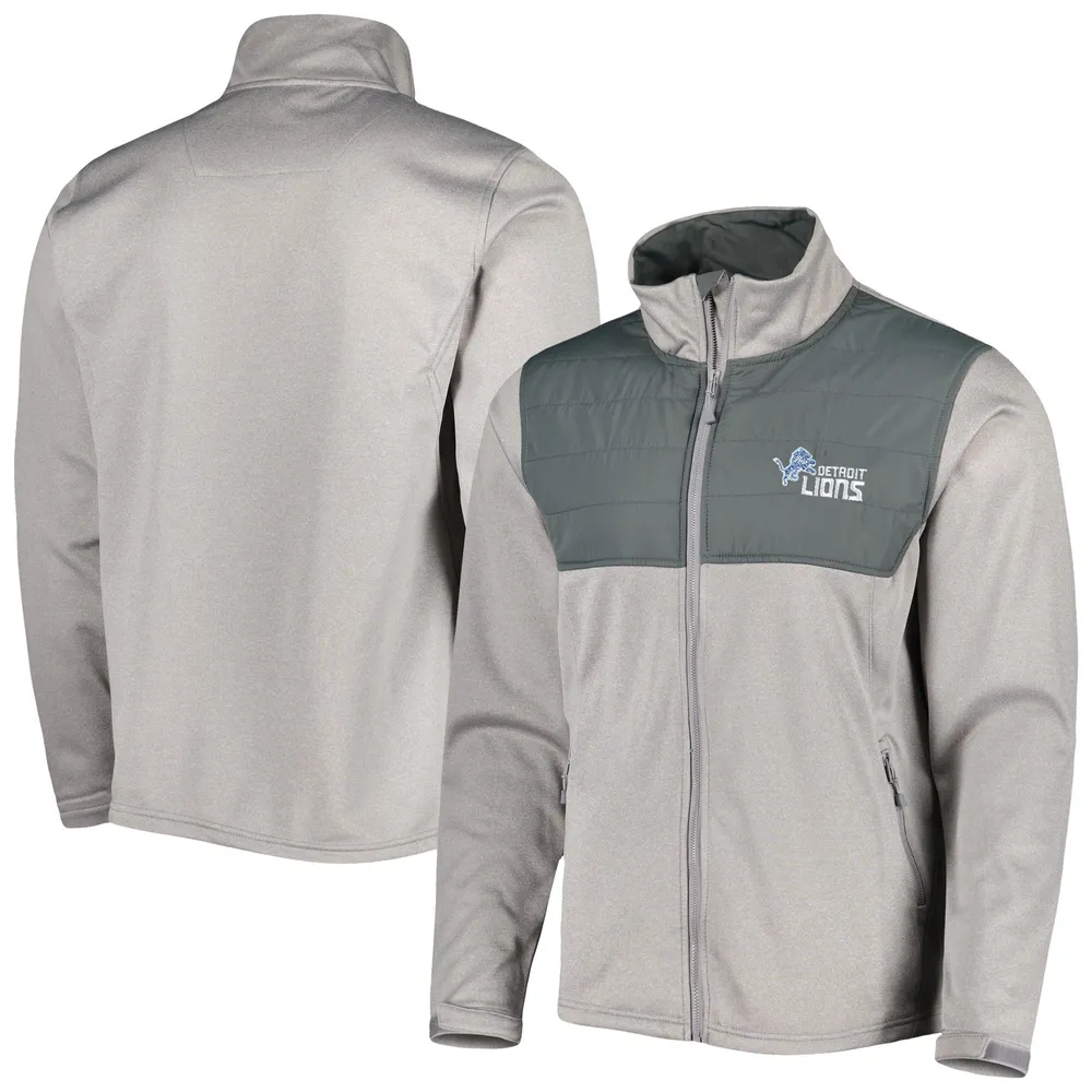 Men's Heather Gray Detroit Lions Big & Tall Fleece Raglan Full-Zip Hoodie  Jacket