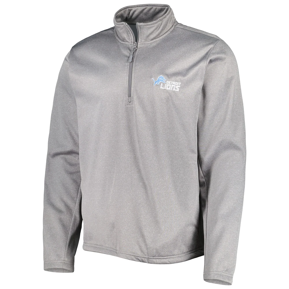 Men's Dunbrooke Heather Gray Detroit Lions All-Star Tech Quarter-Zip Top