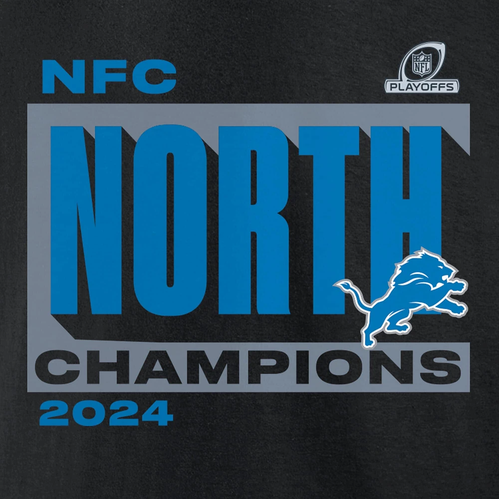 T-shirt Fanatics pour hommes Detroit Lions 2024 NFC North Division Champions Big & Tall Conquer noir