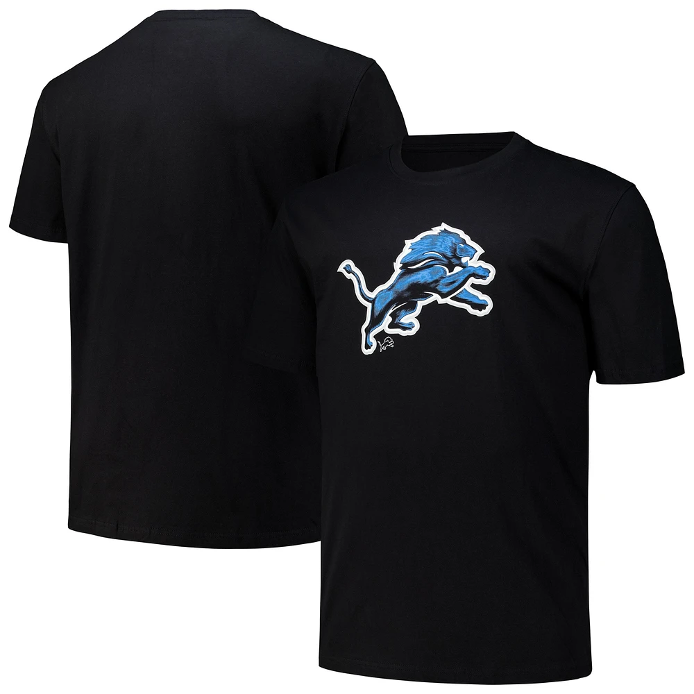 Men's Fanatics Black Detroit Lions Big & Tall Midnight Mascot T-Shirt