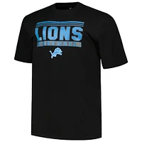 T-shirt pop noir Big & Tall Fanatics pour hommes des Detroit Lions