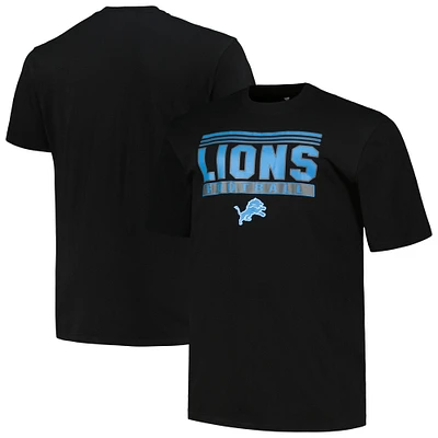 T-shirt pop noir Big & Tall Fanatics pour hommes des Detroit Lions