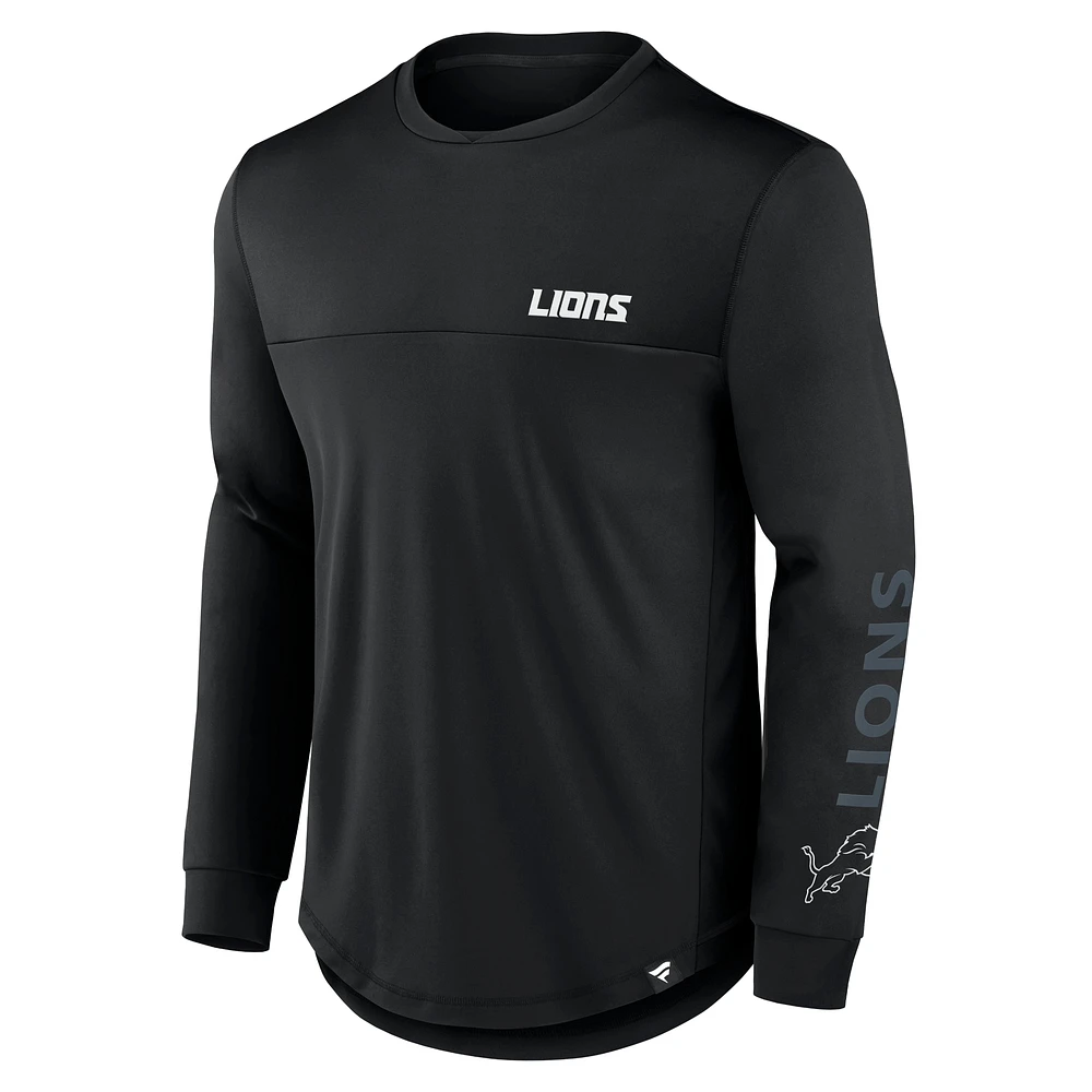 T-shirt à manches longues Fanatics Black Detroit Lions Blackout pour homme