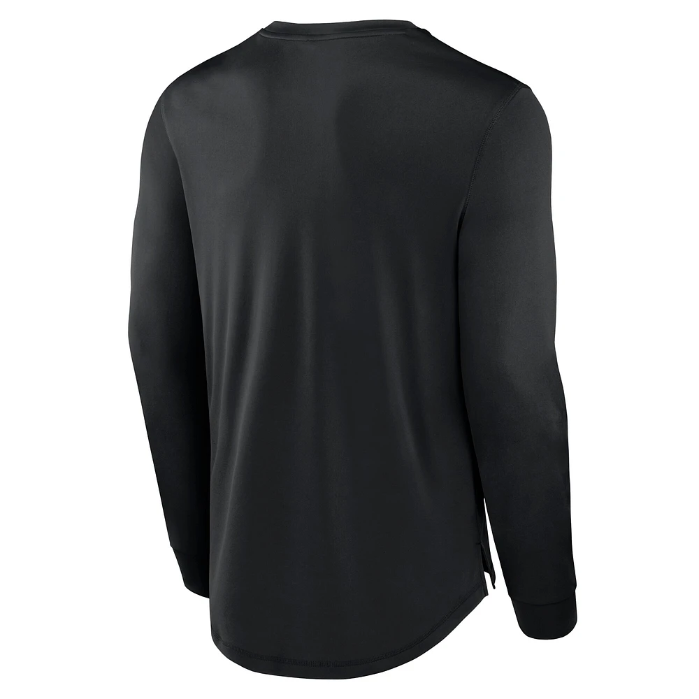 T-shirt à manches longues Fanatics Black Detroit Lions Blackout pour homme