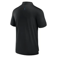 Polo noir Fanatics pour homme avec logo Front Office Move des Detroit Lions