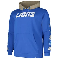 Sweat à capuche patchs bleus Fanatics Detroit Lions pour hommes de grande taille