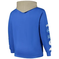 Sweat à capuche patchs bleus Fanatics Detroit Lions pour hommes de grande taille