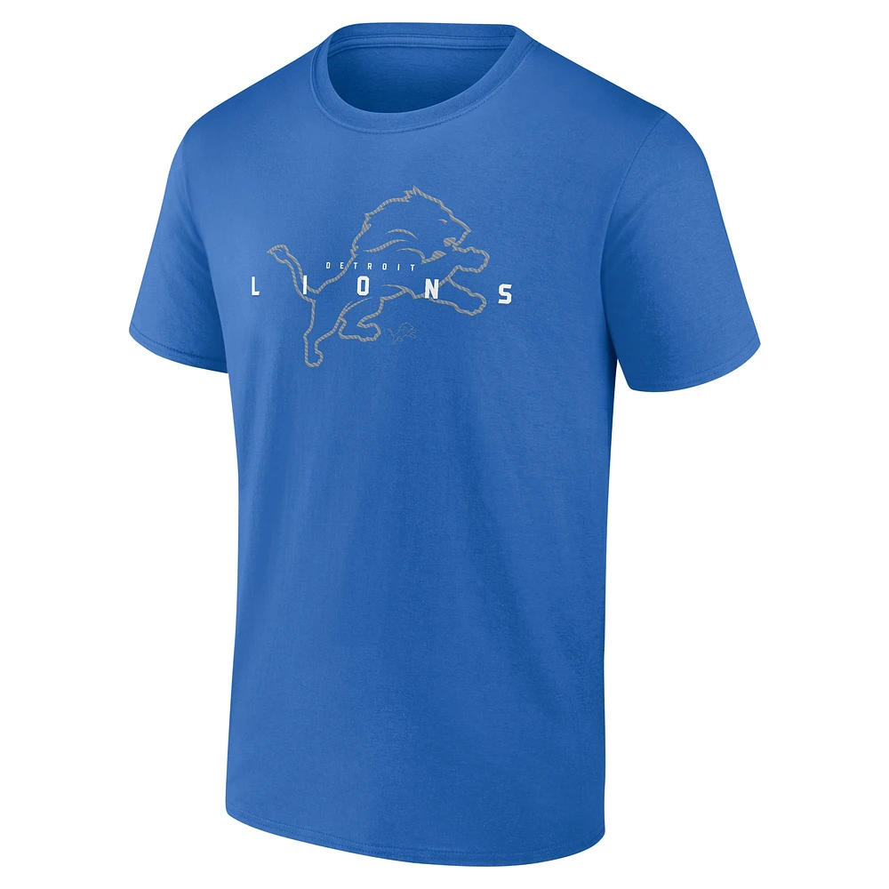 T-shirt coordonné bleu Detroit Lions Fanatics pour hommes