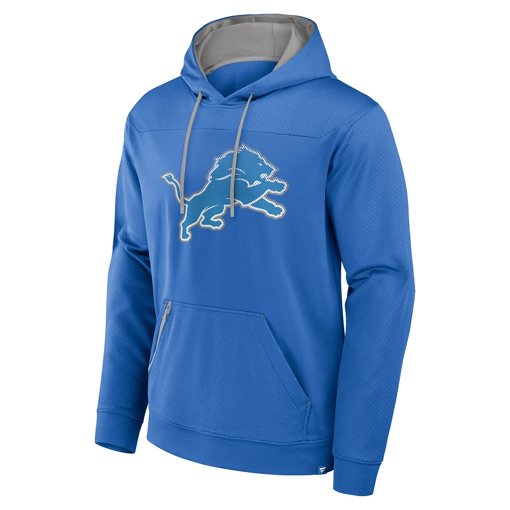 Men's Fanatics Blue Detroit Lions Defender Pullover Hoodie