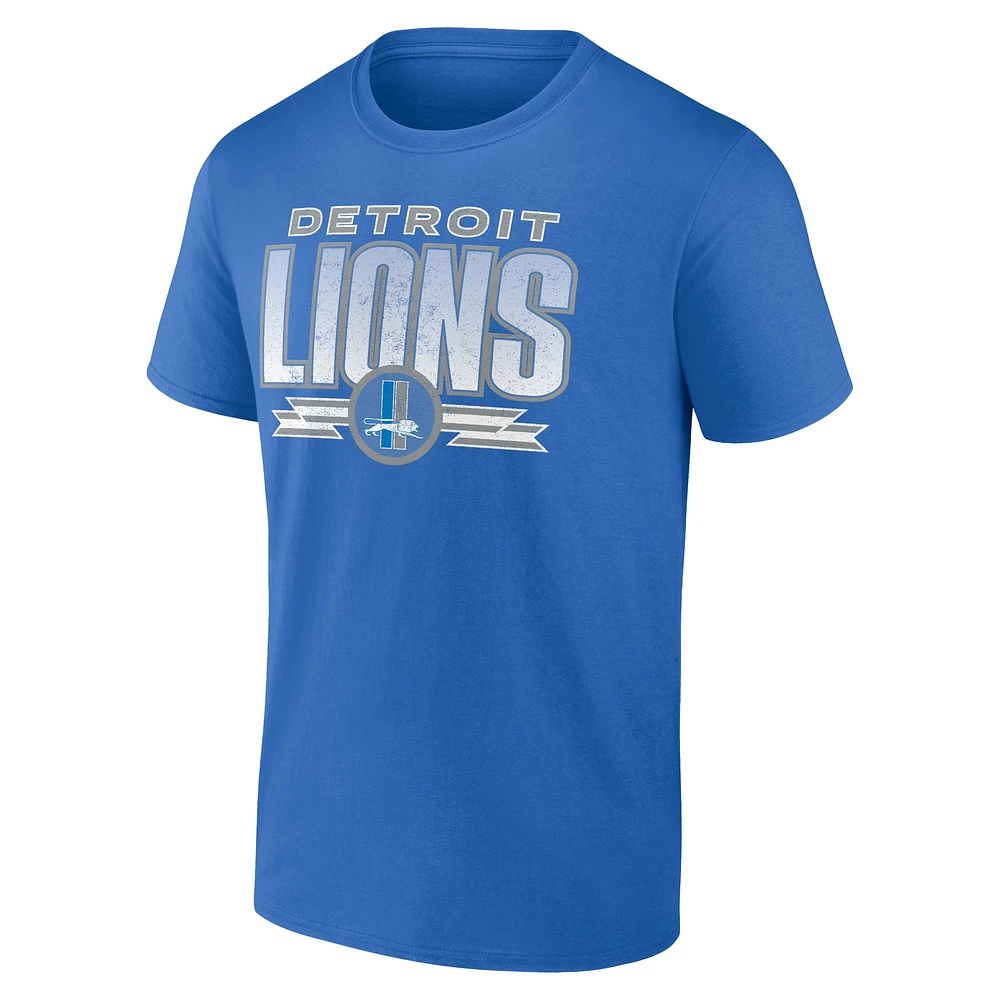 Men's Fanatics Blue Detroit Lions Fading Out T-Shirt