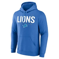 Men's Fanatics Blue Detroit Lions Pylon Outline Pullover Hoodie