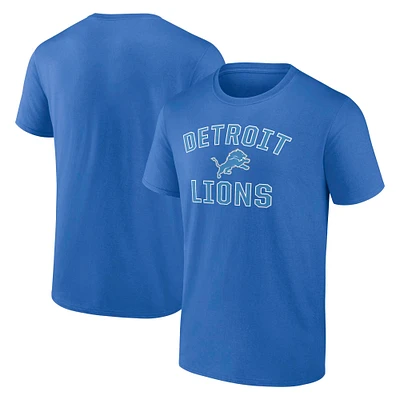 T-shirt Fanatics bleu pour homme avec arche de la victoire des Lions Detroit