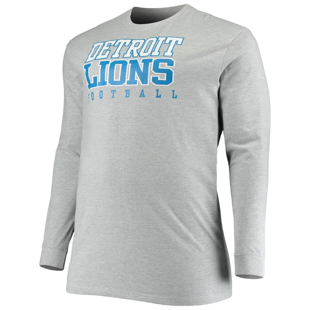 Men's Fanatics Branded White/Heathered Gray Detroit Lions T-Shirt