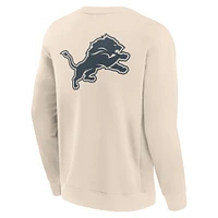 Men's Fanatics Cream Detroit Lions Elements Future Ground Lettering Pullover Sweatshirt