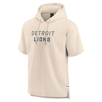 Men's Fanatics Cream Detroit Lions Elements Future Ground Lettering Short Sleeve Pullover Hoodie