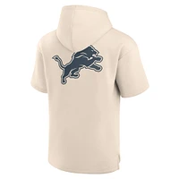 Men's Fanatics Cream Detroit Lions Elements Future Ground Lettering Short Sleeve Pullover Hoodie