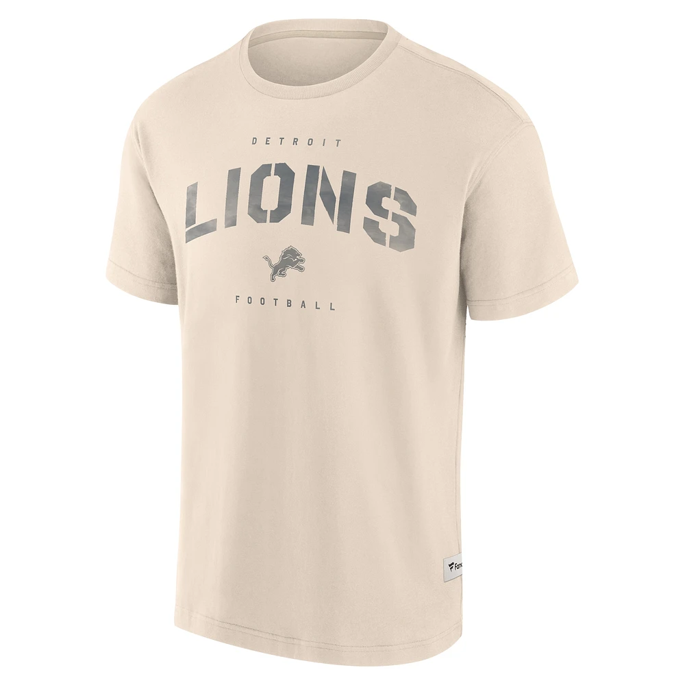 Men's Fanatics Cream Detroit Lions Elements Weathered Tonal Future Ground T-Shirt