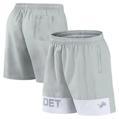 Short Fanatics gris Detroit Lions Elements pour hommes