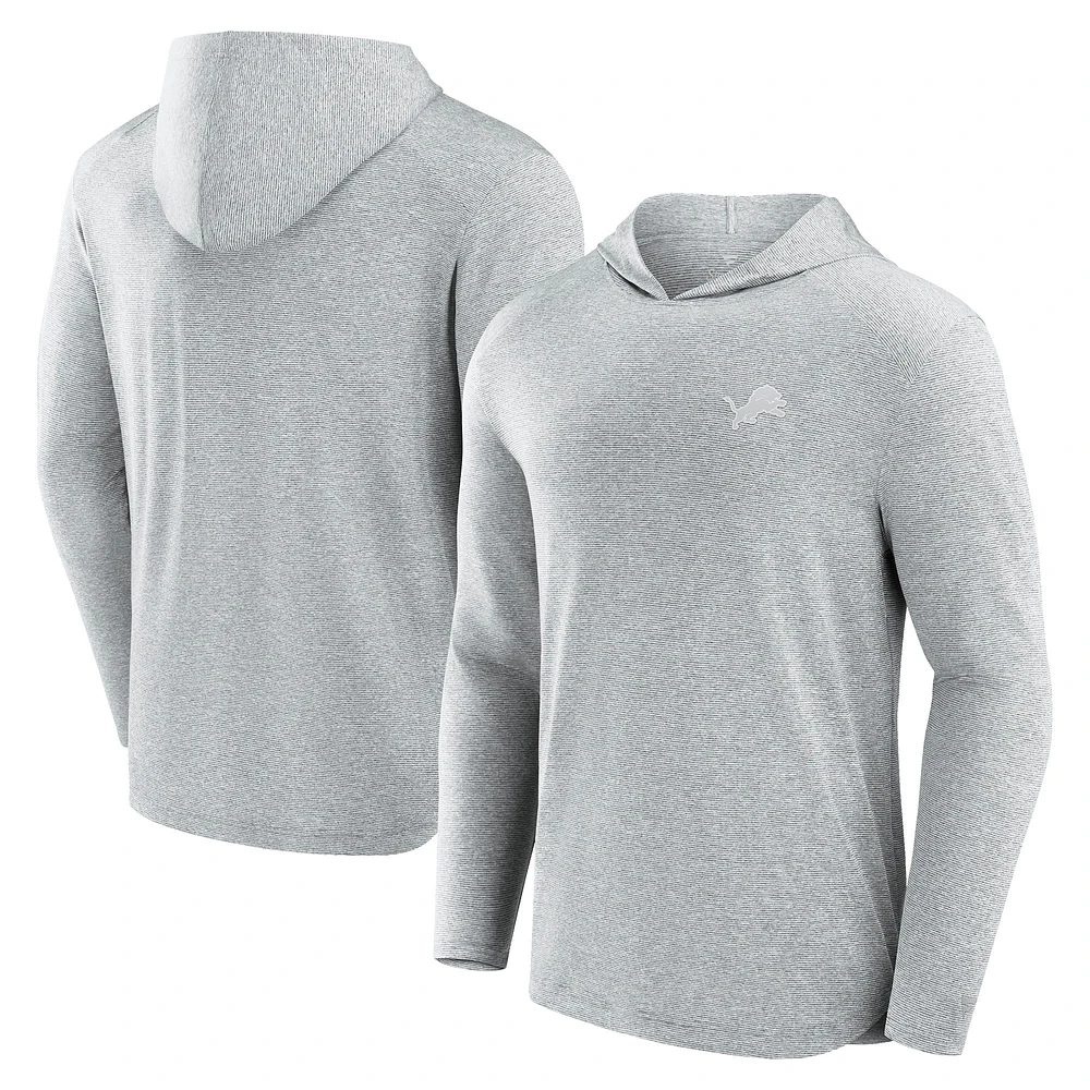 Men's Fanatics Gray Detroit Lions Front Office Tech Lightweight Hoodie T-Shirt