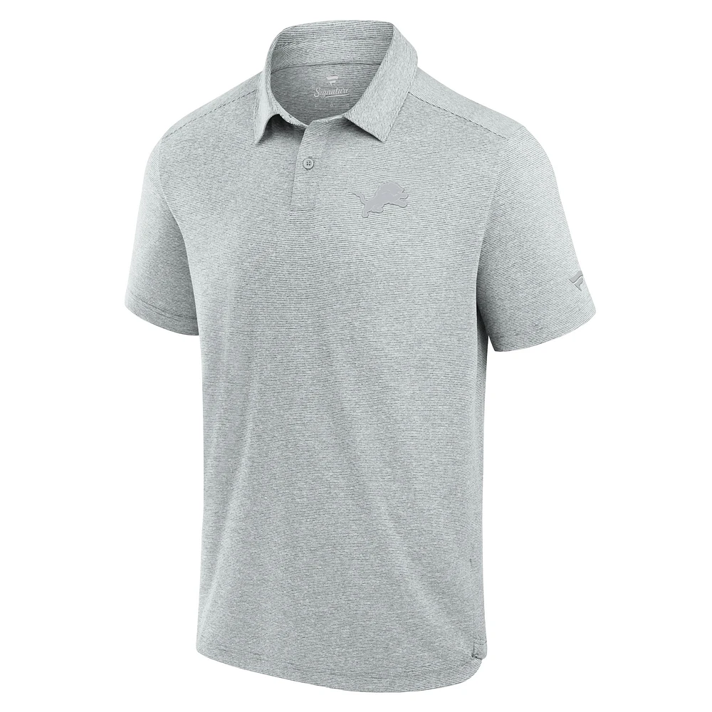 Polo technique pour hommes Fanatics gris Detroit Lions Front Office Tech