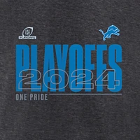 Men's Fanatics Heather Charcoal Detroit Lions 2024 NFL Playoffs T-Shirt