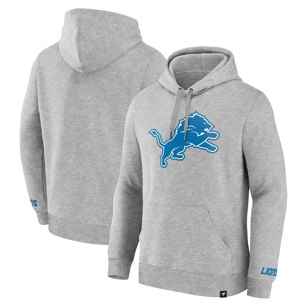 Sweat à capuche en polaire Legacy Detroit Lions Heather Grey pour homme Fanatics