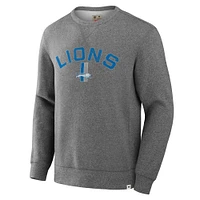 Men's Fanatics  Heather Gray Detroit Lions Loop Terry Pullover Sweatshirt