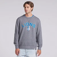 Men's Fanatics  Heather Gray Detroit Lions Loop Terry Pullover Sweatshirt