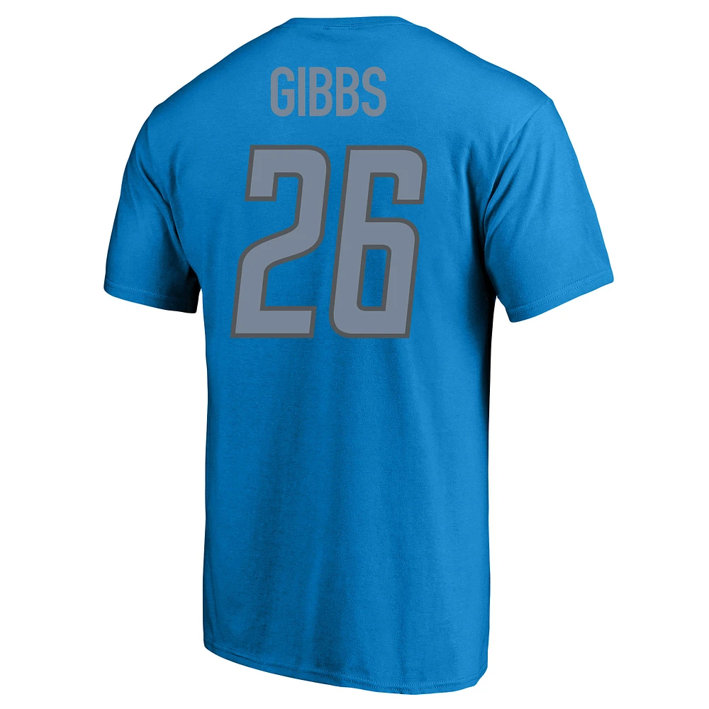 Men's Fanatics Jahmyr Gibbs Blue Detroit Lions Big & Tall Player Name Number T-Shirt