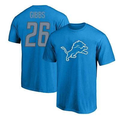 Men's Fanatics Jahmyr Gibbs Blue Detroit Lions Big & Tall Player Name Number T-Shirt