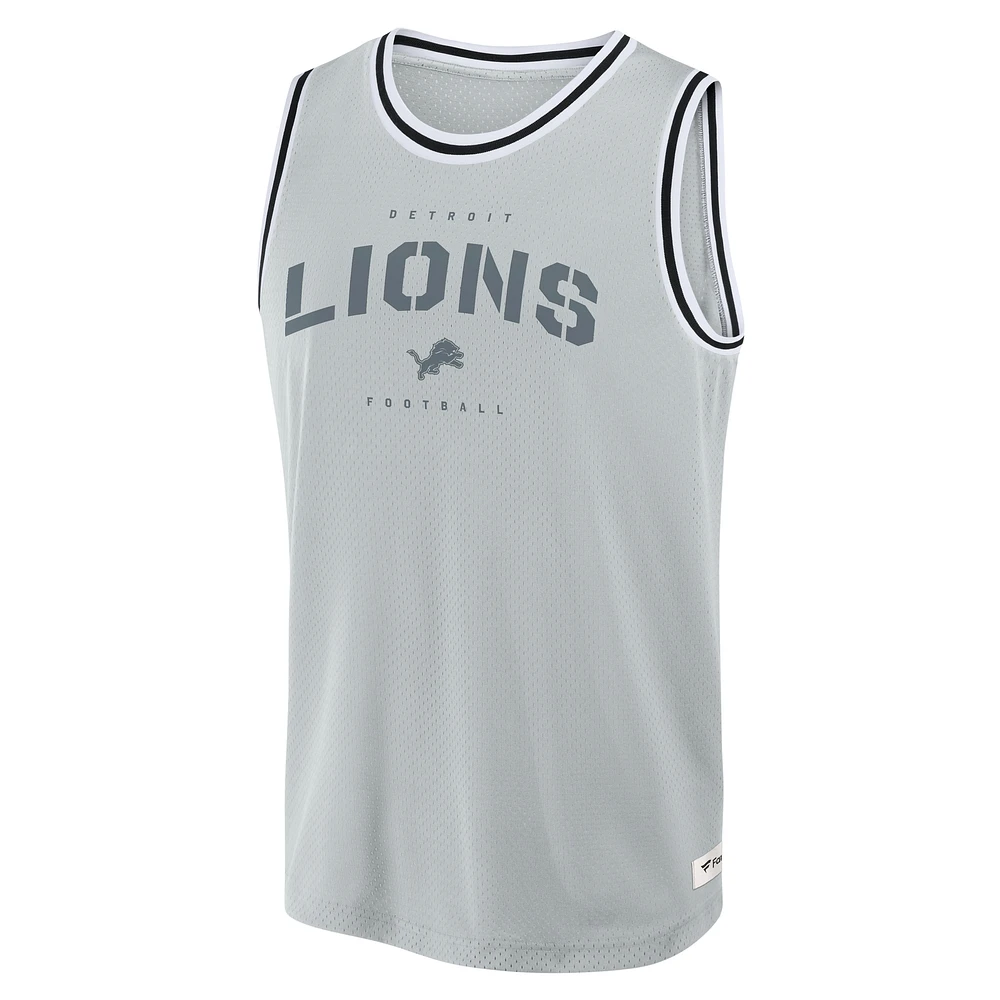 Men's Fanatics Silver Detroit Lions Elements Future Ground Jersey Tank Top
