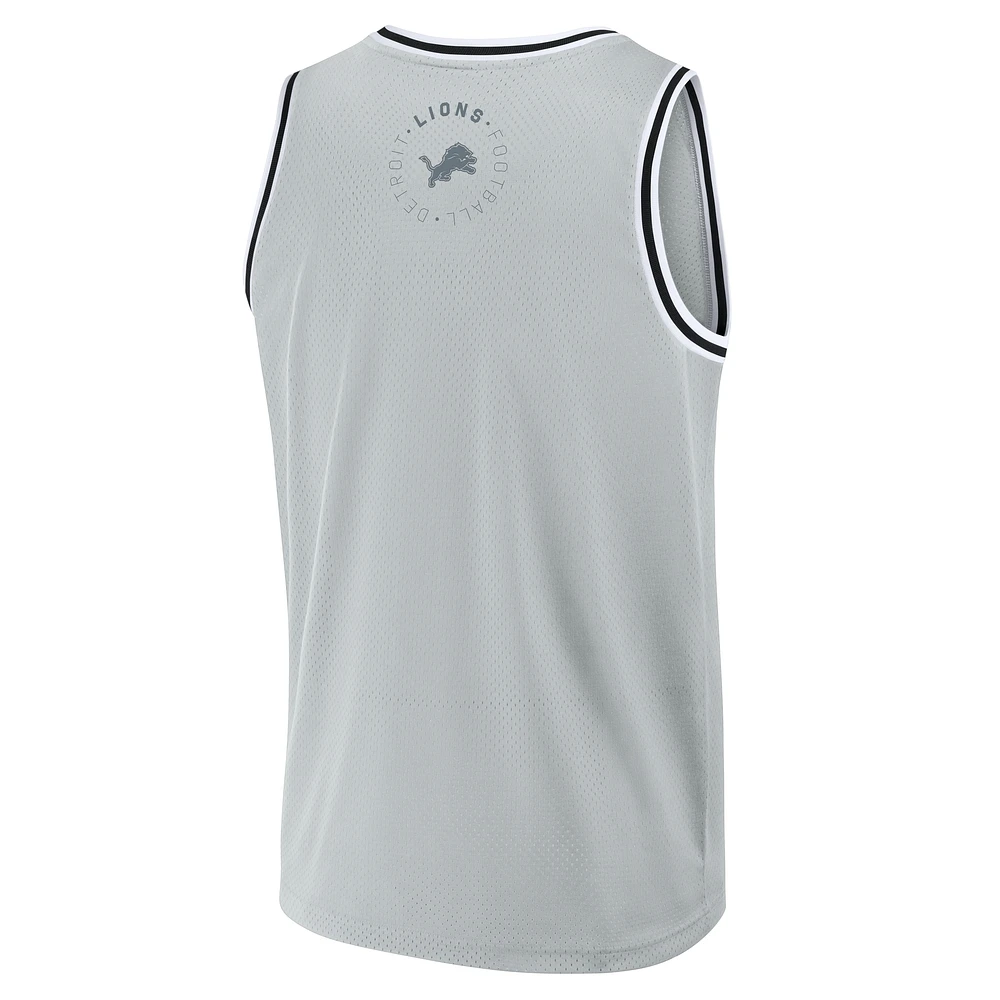 Men's Fanatics Silver Detroit Lions Elements Future Ground Jersey Tank Top