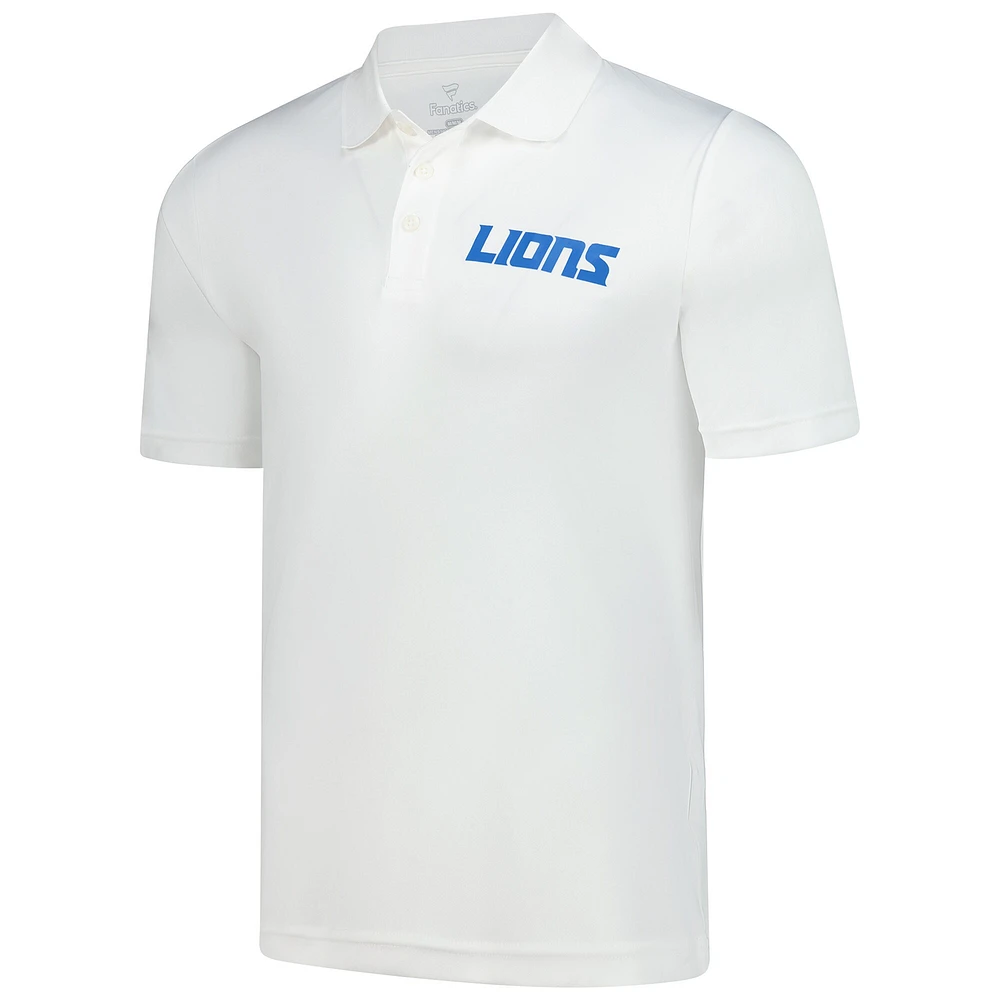 Polo Fanatics blanc pour homme des Detroit Lions