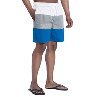 Short de bain Sunrise Volley bleu/argenté G-III Sports by Carl Banks pour homme des Detroit Lions