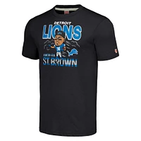 T-shirt à trois mélanges pour hommes, hommage Amon-Ra St. Brown, charbon chiné, joueur de caricature des Detroit Lions