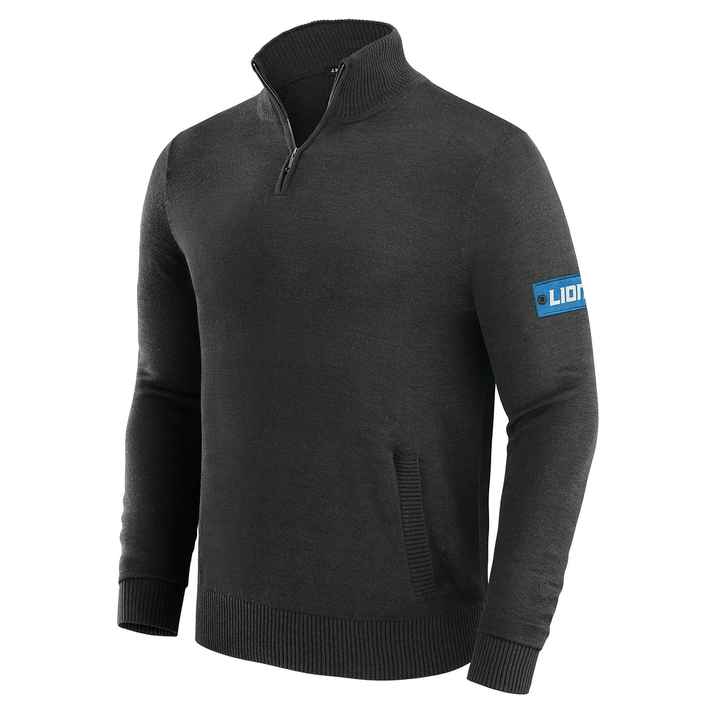 Pull zippé à quart de tour Detroit Lions J. Palmer pour homme, noir