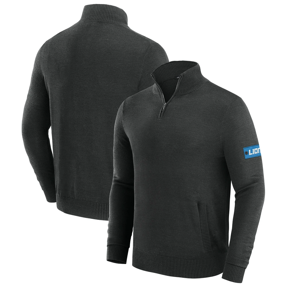 Pull zippé à quart de tour Detroit Lions J. Palmer pour homme, noir