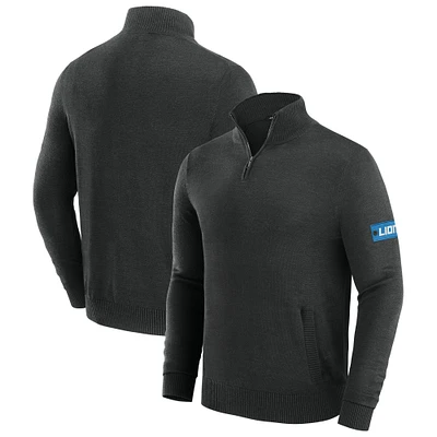 Men's J. Palmer Black Detroit Lions Franchise Quarter-Zip Sweater