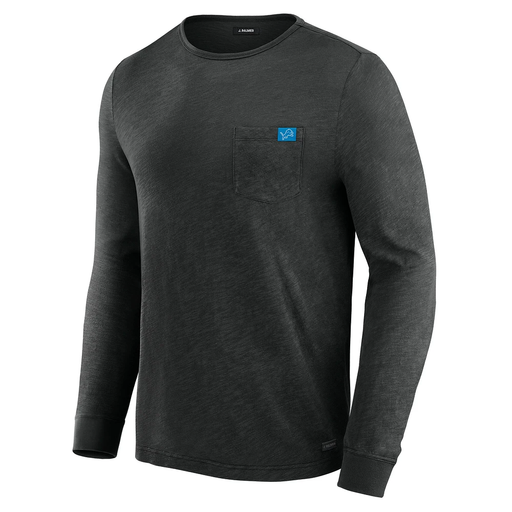 Men's J. Palmer Black Detroit Lions In-The-Pocket Long Sleeve T-Shirt