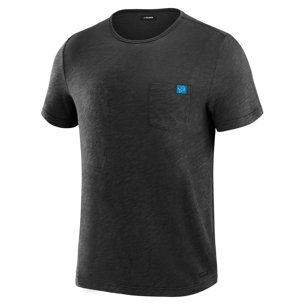 T-shirt à poche pour homme J. Palmer Black Detroit Lions