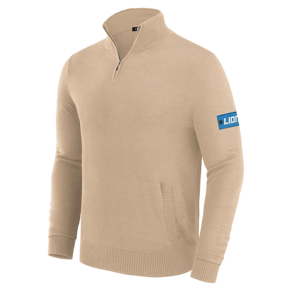 Pull zippé à quart de tour Detroit Lions couleur marron J. Palmer pour homme