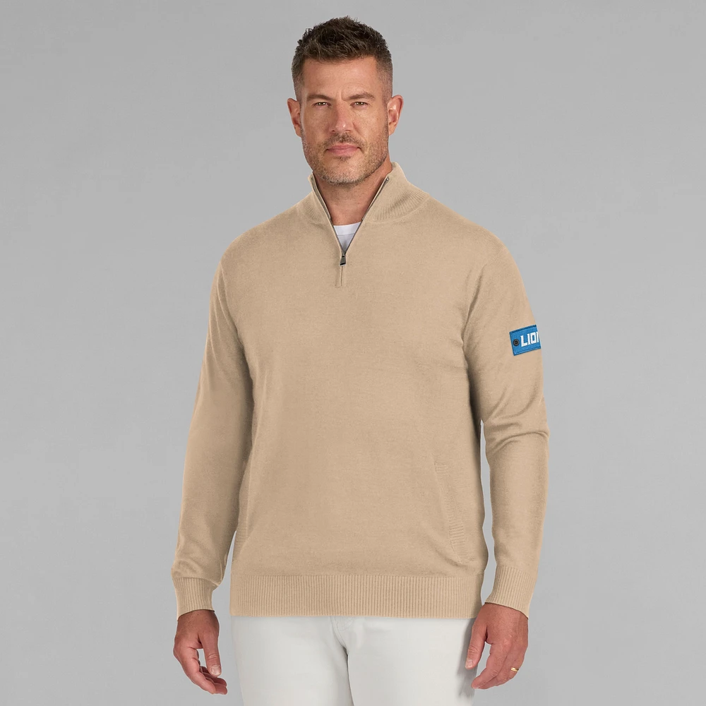 Pull zippé à quart de tour Detroit Lions couleur marron J. Palmer pour homme