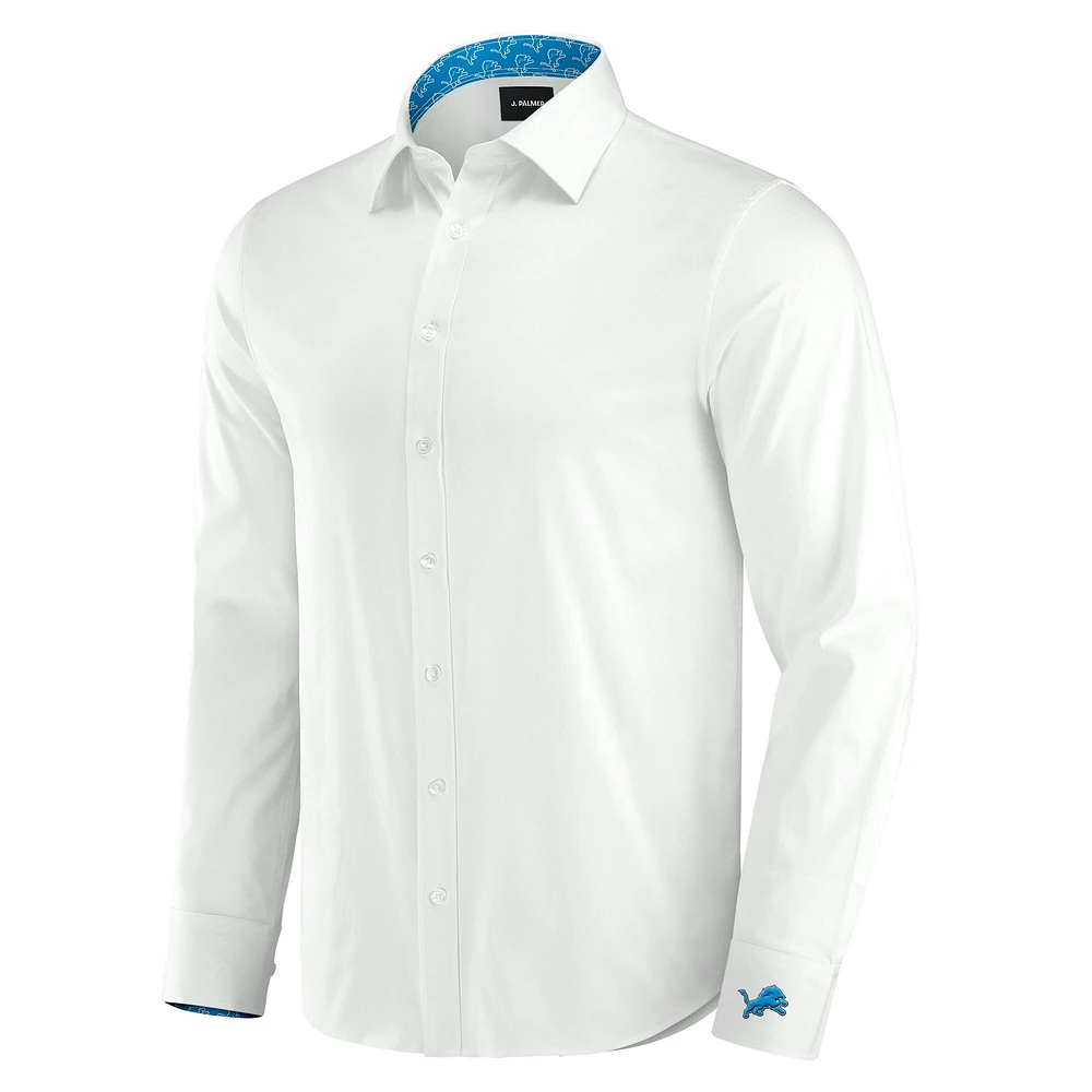 Men's J. Palmer White Detroit Lions Man-In-Motion Long Sleeve Button-Up Dress Shirt