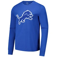 T-shirt à manches longues pour homme Majestic Threads Amon-Ra St. Brown Blue Detroit Lions avec nom et numéro