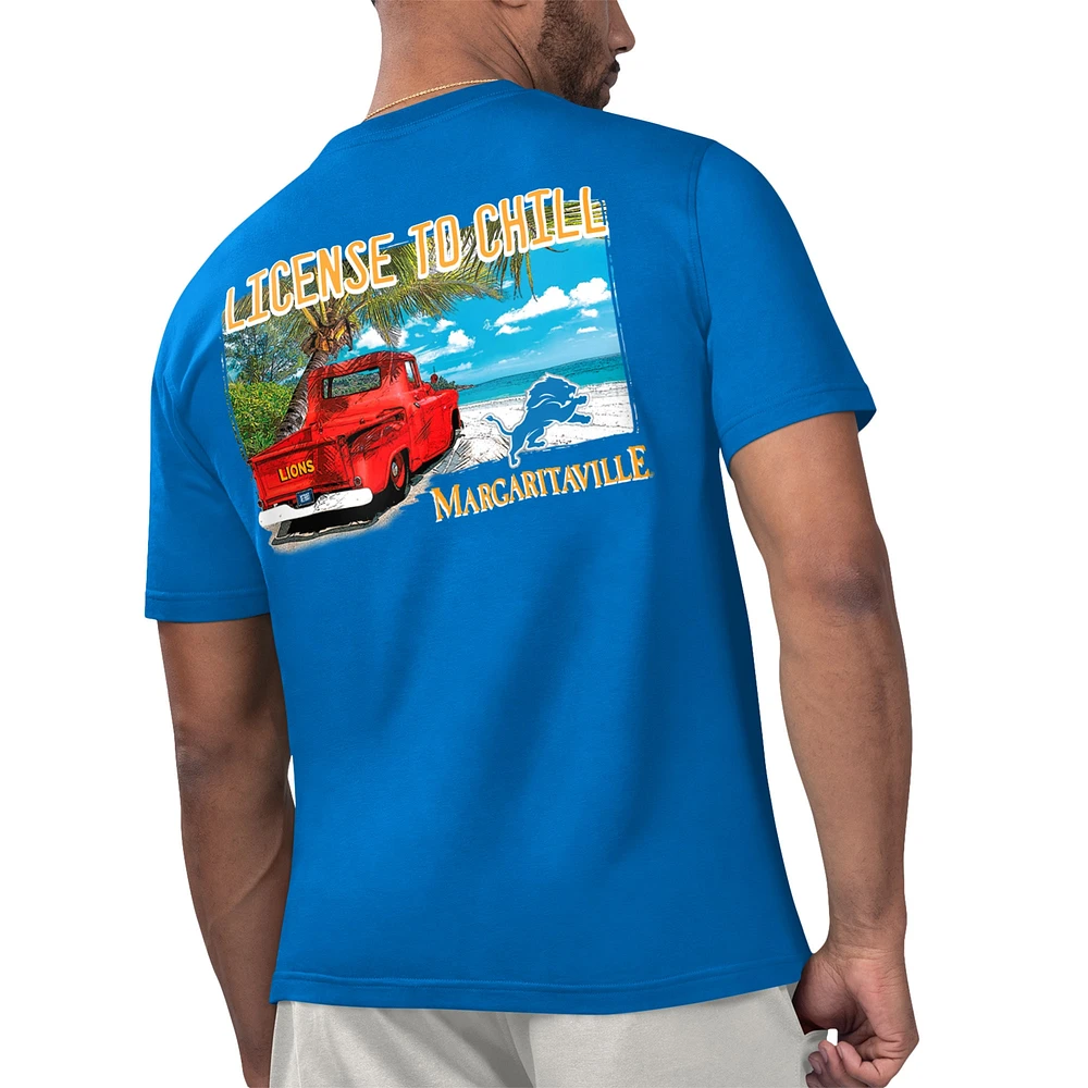 T-shirt License to Chill des Detroit Lions bleu Margaritaville pour hommes