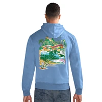 Men's Margaritaville  Blue Detroit Lions Time Flies Garment Dyed Pullover Hoodie