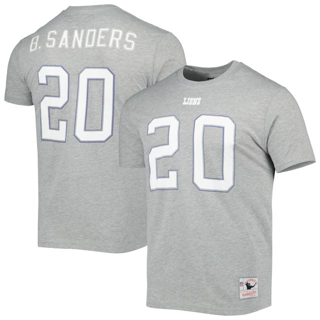 T-shirt avec nom et numéro du joueur retraité des Detroit Lions de Mitchell & Ness Barry Sanders, gris