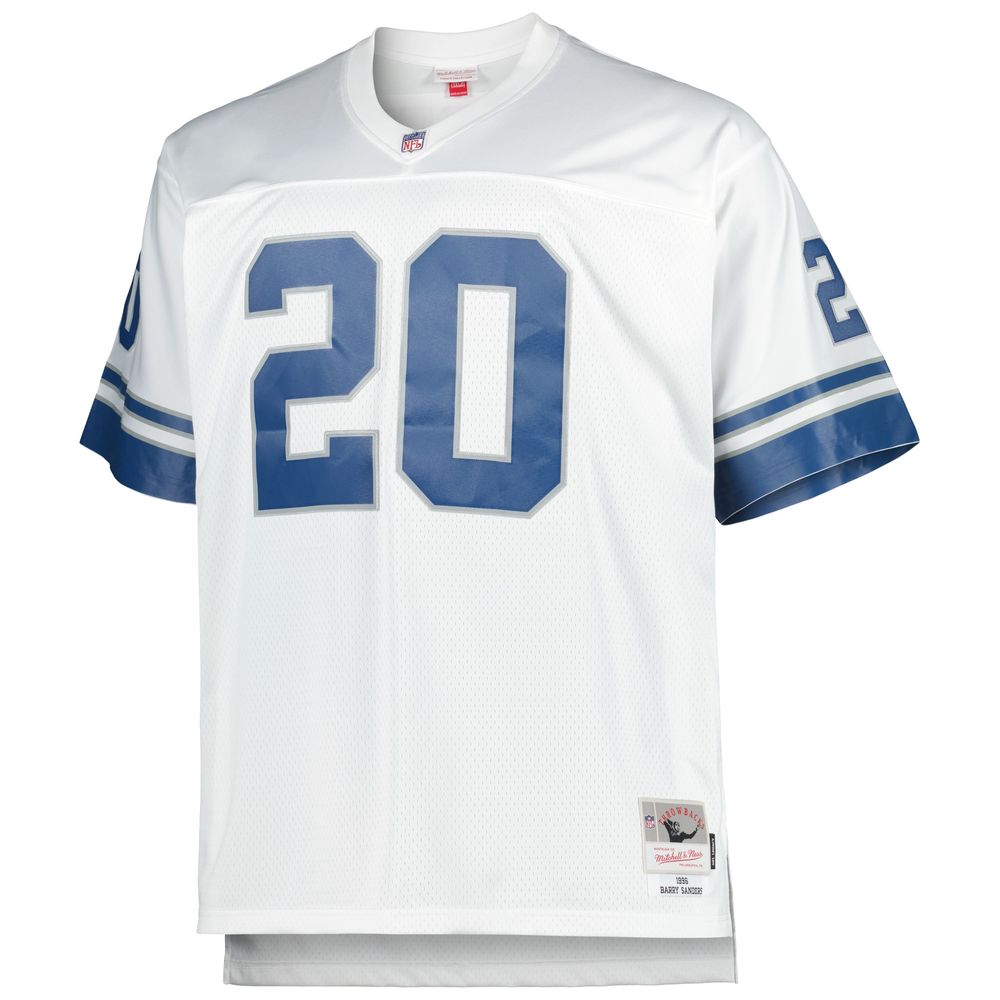 Men's Mitchell & Ness Barry Sanders White Detroit Lions Big Tall 1996 Retired Player Replica Jersey