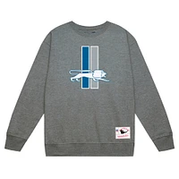 Men's Mitchell & Ness Heather Gray Detroit Lions Basic Fleece Pullover Sweatshirt